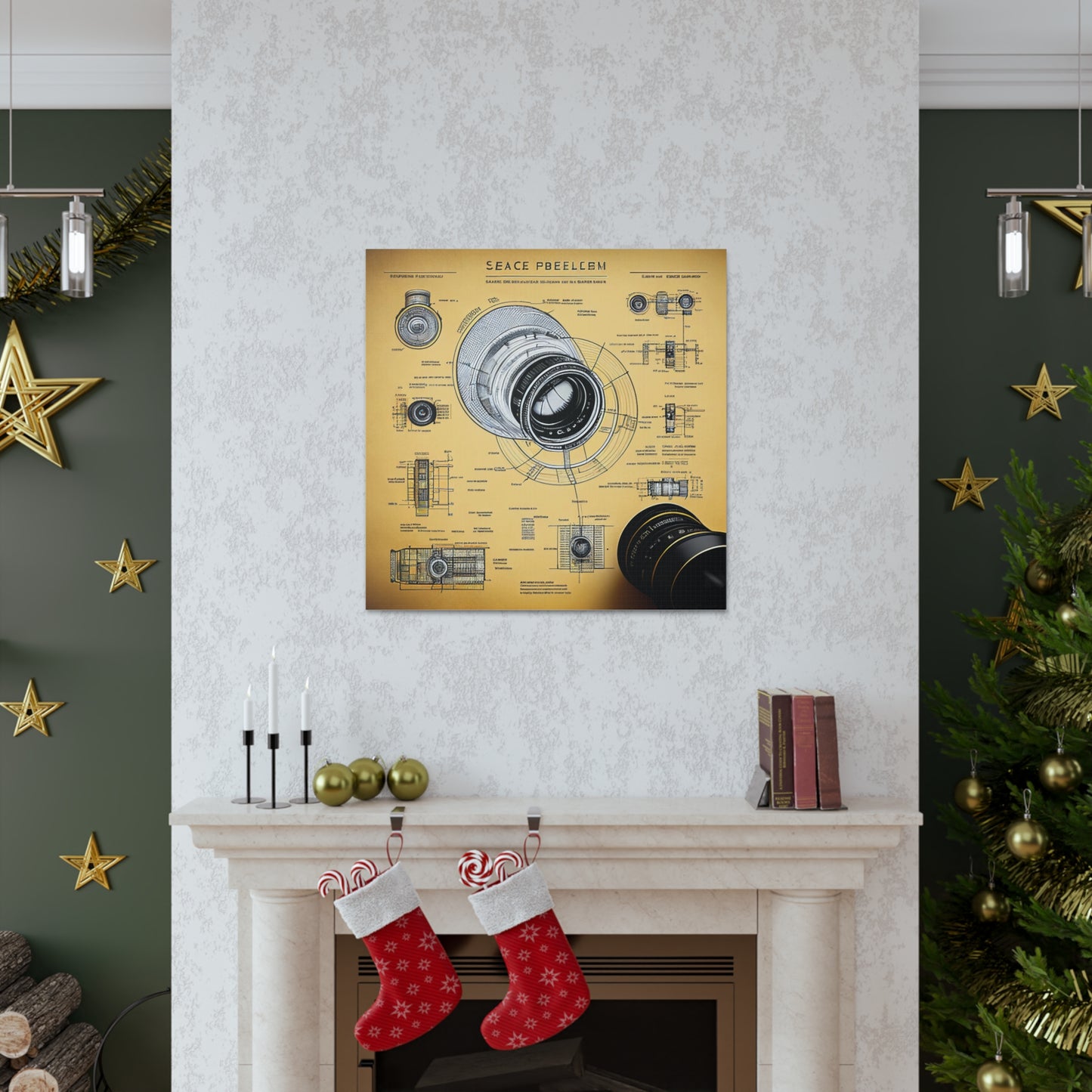 fə-ˈtä-grə-fər | Camera Aperture Technical Schematics | Canvas Gallery Wraps | AI Design Concepts | Version 2